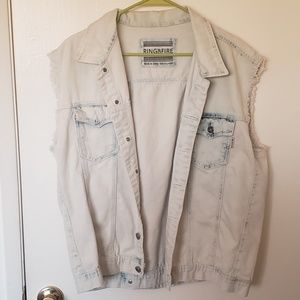 Ring of Fire Distressed Denim Vest